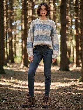 Oversized Cropped Crewneck Sweater